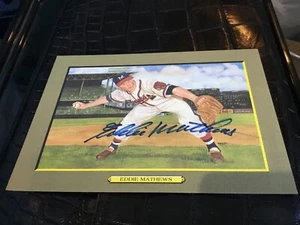 PEREZ STEELE GREAT MOMENTS # 3804/5000 SET BREAK #28 EDDIE MATTHEWS AUTOGRAPHED - Picture 1 of 2