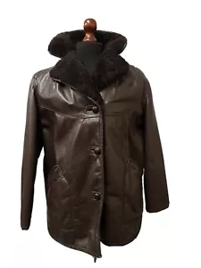 Chaqueta de cuero husky de piel de oveja vintage de los años 70 talla 40 pecho - Imagen 1 de 12