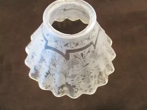 Paralume lampada vetro art deco vintage fiori e nastri incisi acidati 6,25" anni '30 - Foto 1 di 9