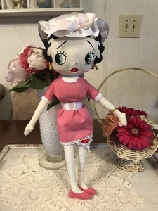 Vintage Betty Boop Nursery Betty Plush Doll 17” Pink Nanny Dress 99’ Collectible - Picture 1 of 12