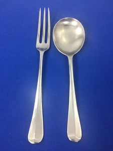 COOPER BROS AND SONS Satin Stainless QUEEN ANNE Salad Fork & Soup Spoon England - Picture 1 of 8