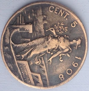 Italie -5 Cent VITTORIO EMANUELE III- 1908 | Très bon état - Picture 1 of 2