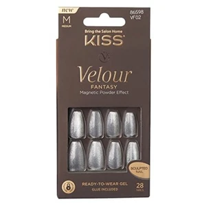 Kiss Velour Fantasy Nails 28 Stück Medium Silver, VF02 - Bild 1 von 2