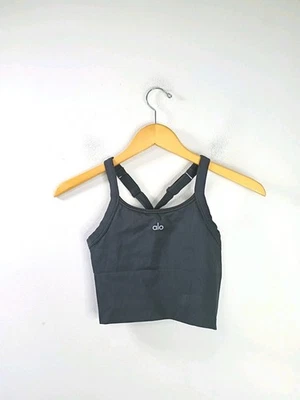 ALO Yoga Seamless Ribbed Favorite Bra Tank Black Small - Image 1 of 4