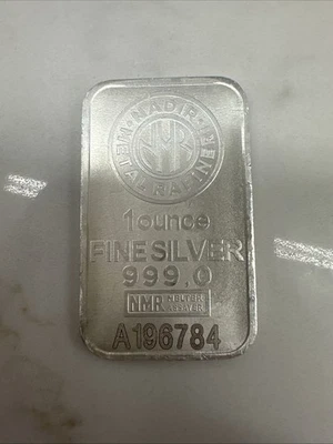 Refinería de metales NADIR - Barra de plata fina .999 de 1 oz sellada en tarjeta de ensayo Foto 1 de 4