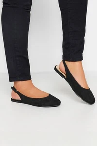 Yours Curve Women's Plus Size Faux Suede Slingback Pumps In Extra Wide Fit - Picture 1 of 7