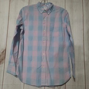 Gap kids shirt boys size XXL Button Front Pink Blue Gingham - Picture 1 of 7