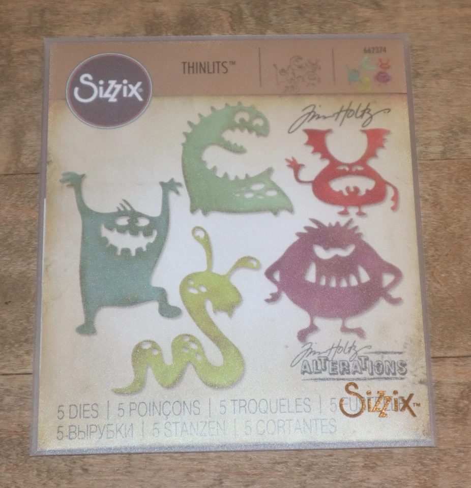 Sizzix Thinlits 模切 | * SILLY MONSTERS * Tim Holtz 套装 - 已停产 — 第 1/2 张图片