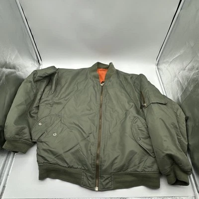 USAF Mens 2XL Green MA-1 Intermediate Flyer's Jacket MIL-J8098 70s 80s Harry Fox - Image 1 of 4