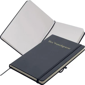 Notizbuch mit Gravur / DIN A5 / 160 S. / blanko / PU Hardcover / Farbe: schwarz - Bild 1 von 3