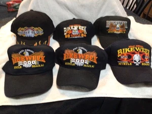 6 Cappelli Cappelli Berretti Berretti Baseball Myrtle Beach Nero Bici Settimana 2000-2006 - Foto 1 di 8