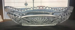 Antique Heisey No.1255 Pineapple and Fan Pattern Cut Glass Decorative Bowl 10" - Picture 1 of 9