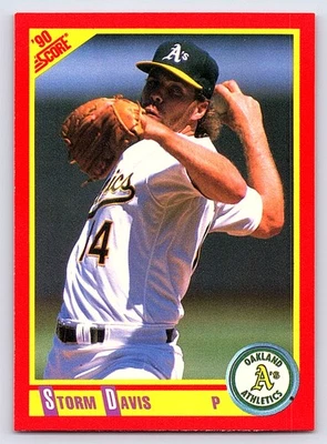 1990 Score #266 Storm Davis Oakland Athletics - Image 1 of 2