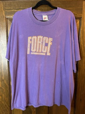 Vintage 80s 90s Nike FORCE Purple T-Shirt Size L/XL - Image 1 of 3