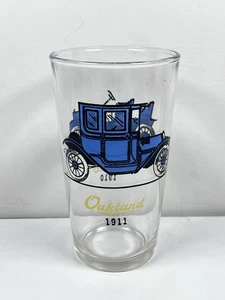 Gobelet automobile Hazel Atlas verre bleu 1910 Buick 1911 Oakland 5,25" voiture - Photo 1/5