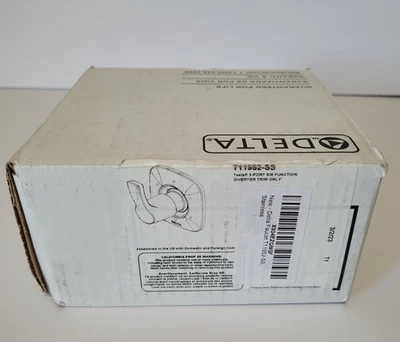 Delta Tesla 3-Port Shower Diverter Trim Only 6 Function in Stainless T11952-SS - Image 1 of 3