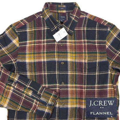 J Crew Mens Long Sleeve Flannel Button Down Shirt M Medium Slim Fit NEW NWT #N89 - Image 1 of 4