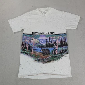 Vintage Natur Hemd Herren Small White Bear Silver Dollar City San Segal 90s USA - Bild 1 von 13