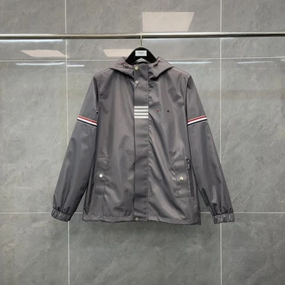 Thom Browne Men/womens New Strip Four Bars Double-sleeved Zipper Hooded Jacket - Image 1 of 4