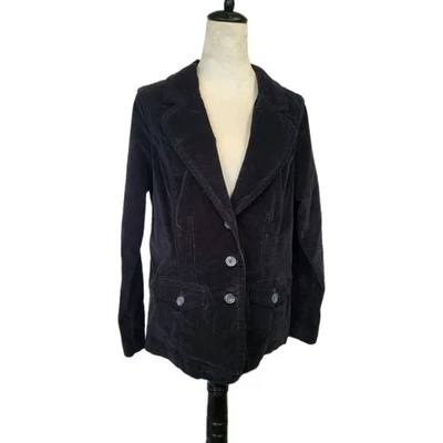 Blazer Mujer Sonoma Negro Elástico Pana Talla L Punto Doble Hombro Ajustado Espalda Foto 1 de 4