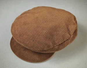 Vintage Corduroy Baker Boy Hat ight Brown Tan – Size Large (L) Made in England - Picture 1 of 24