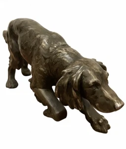 Cane da caccia in Terracotta laminata in Argento di R.Teglio,Cacciapuoti,anni’40 - Foto 1 di 12