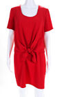 Amanda Uprichard Women Candy Apple Harbor Knotted Dress Red Size Medium 11164179