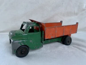 VINTAGE STRUCTO Green and Orange BED Dump TRUCK 1960'S-PRESSED STEEL - Picture 1 of 19