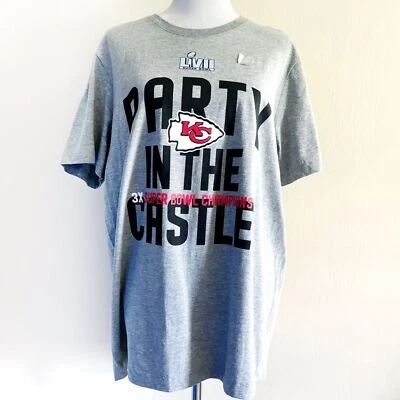 Camiseta Nike Kansas City Chiefs Para Hombre Grande Super Bowl Campeones Fiesta en el Castillo Foto 1 de 4