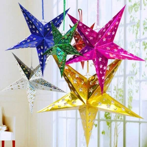 3D Paper Star Lamp Light Shade Lantern Christmas Wedding Party Hanging Decor - Picture 1 of 17