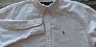 Ralph Lauren Sport Button Shirt Women 8 Pink White Stripe Long 100% cotton shirt
