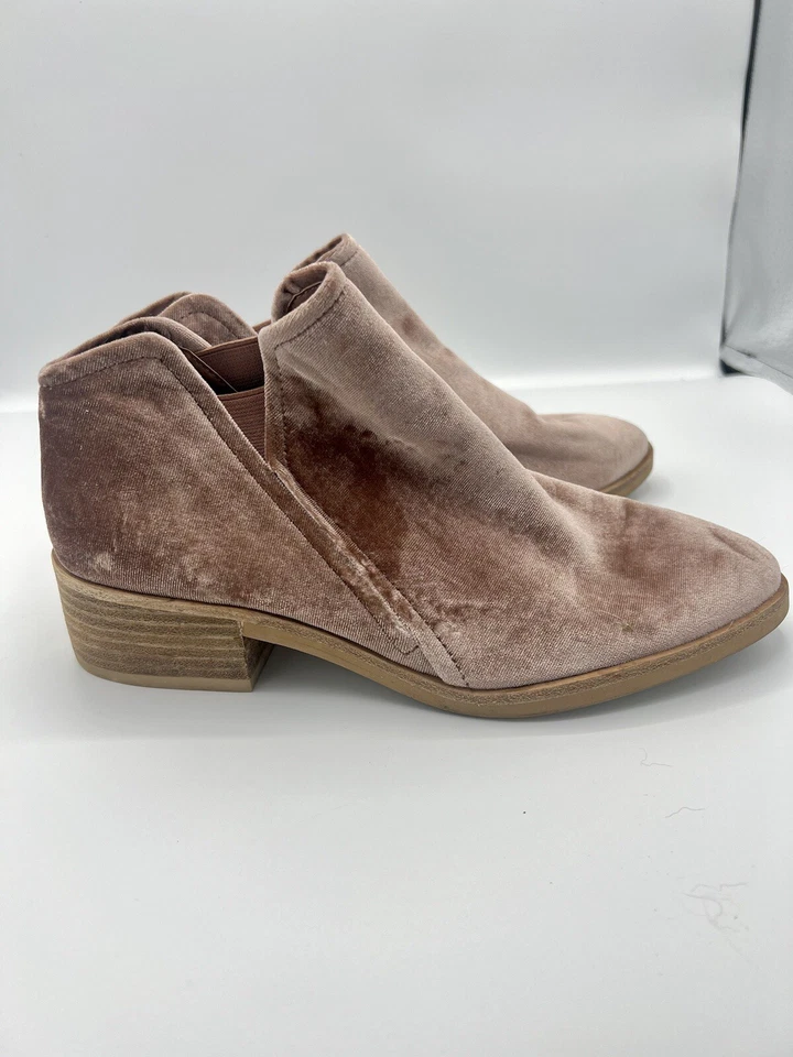 Dolce Vita Tay Ankle Boots Women 7 Pink Rose Velvet Romantic Fairy Coquette 2056 - Image 1 of 4