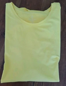 Lands End Women Size XL (18) Relaxed Fit Yellow Short Sleeve Supima Cotton Tee - Picture 1 of 8