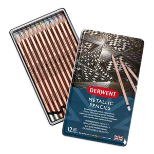 Derwent Professional Metallic Coloured Pencils Set of 12 - Picture 1 of 3