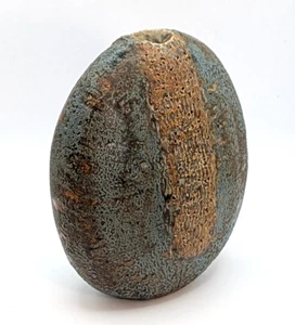 Alan Wallwork Stoneware Studio Pottery Green Glaze Oval Vase British - Picture 1 of 10