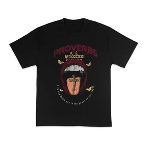 Proverbs MDCCCXXI (18:21) Black Short Sleeve Streetwear Oversized Graphic Tee - Picture 1 of 4