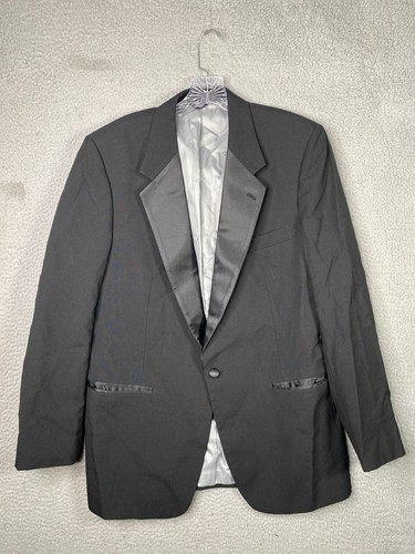 Christian Dior Blazer Uomo 40R Nero Lana Un Bottone Senza Ventilazione Cappotto Sportivo Made in USA