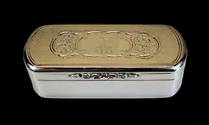 Caja de tabaco de mesa de plata esterlina Edward Smith Birmingham 1864 ¡dedicación 4,5 ozt! - Imagen 1 de 15