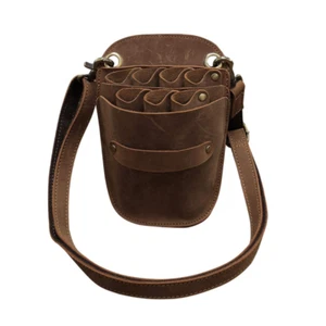 Scissors Pouch Cowhide Leather Salon Barber Hairdressing Scissors Holster Hair S - Picture 1 of 12