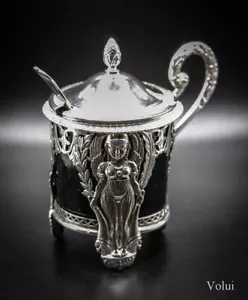 Stunning Denis Garreau Antique .950 Silver French Mustard Pot - Picture 1 of 17