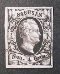 DEUTSCHLAND ,GERMANY Altstaat SACHSEN 1851" Abbildungen Federico a dx" 1/2 Ngr gebraucht - Bild 1 von 2