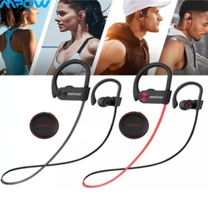 Mpow Bluetooth 5.3 Headsets Wireless Sports Headphones Waterproof Deep Bass Mic - Picture 1 of 19