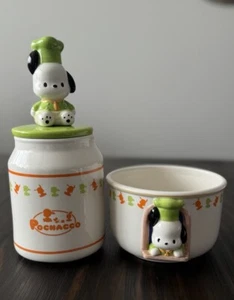 Sanrio Pochacco mit Kochmütze Keramikbehälter und Becher Vintage 90er - Bild 1 von 24