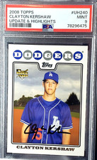 2008 TOPPS UPDATE & HIGHLIGHTS #UH240 CLAYTON KERSHAW - ROOKIE CARD - MINT PSA 9