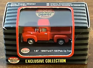 Model Power Minis HO 1956 Ford F-100 Pick-up Truck Red w/Display Case #19231 New - Picture 1 of 6