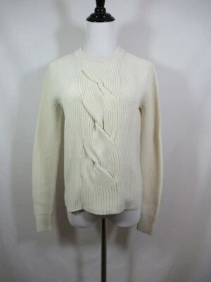 Suéter de Lana Merino Vineyard Vines para Mujer XS Marfil Tejido con Cable Pullover Cuello Redondo Foto 1 de 4