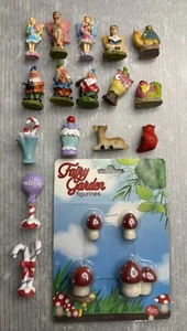 FAIRY GARDEN FIGURINES LOT/20 GNOME woodland ANIMAL deer bird candy mushroom - Picture 1 of 16