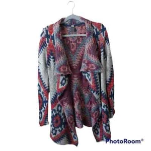 Quinn Open Front Cardigan Knit Sweater Womens Small Long Sleeve Southwestern - Picture 1 of 5