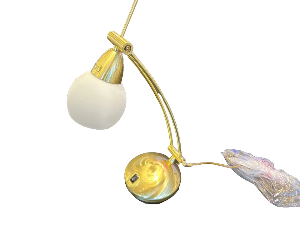 Messing Tischleuchte Tischlampe Schreibtischleuchte mit Glasschirm LED 1 x E14 - Bild 1 von 4