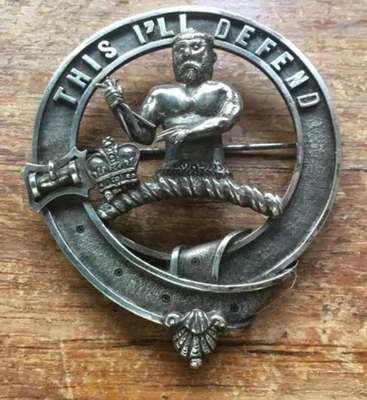 Шотландский провинциальный серебряный значок клана Elgin, сделанный J. Mackay 1800-е Редкий - Изображение 1 из 4